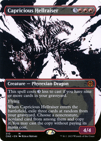 Capricious Hellraiser (Showcase) (ONE-310)  - Phyrexia: All Will Be One: (Showcase) (Borderless)