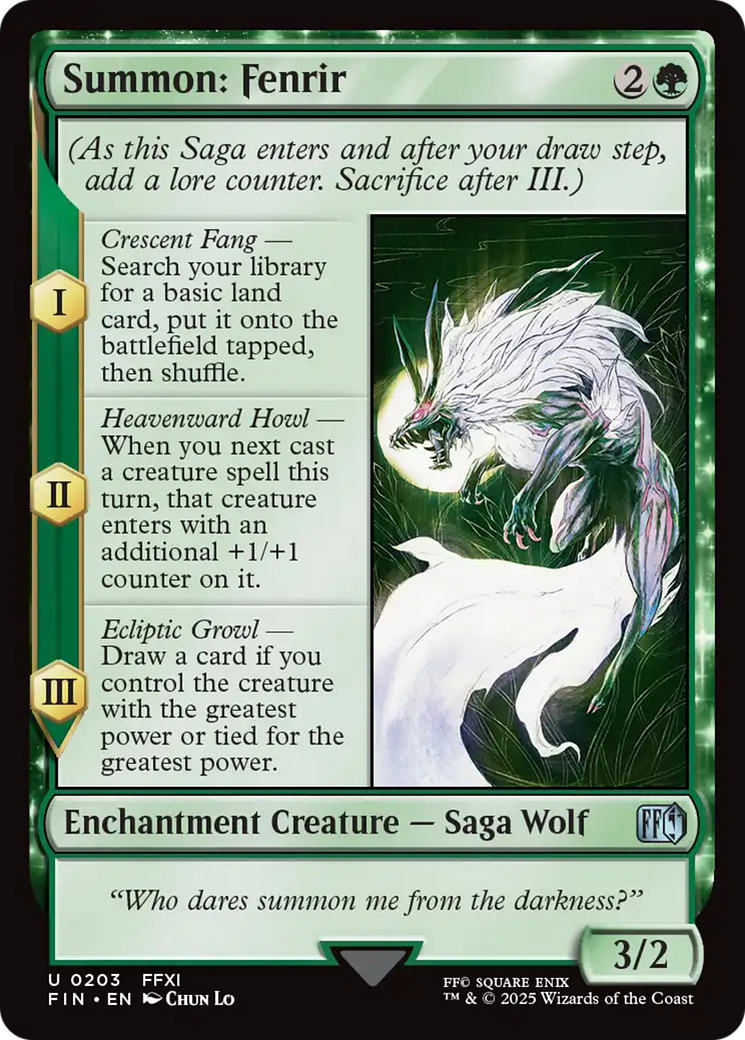 Summon: Fenrir (FIN-203)  Foil - FINAL FANTASY: (enchantment)