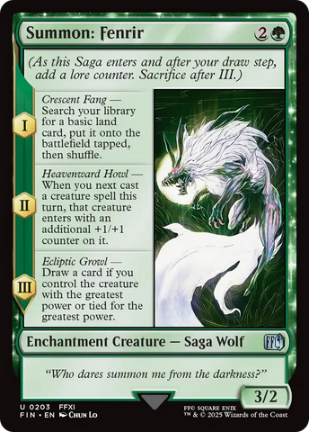 Summon: Fenrir (FIN-203)  Foil - FINAL FANTASY: (enchantment)