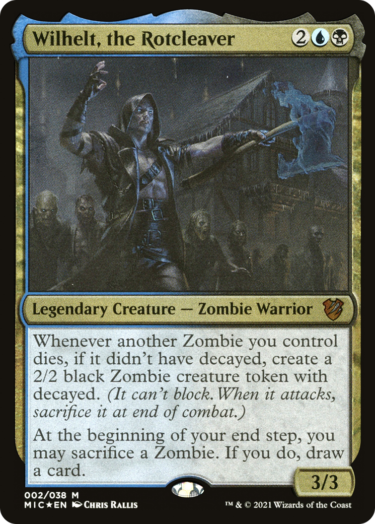 Wilhelt, the Rotcleaver (Display Commander) - Thick Stock (MIC-002) - Midnight Hunt Commander Display Commanders Etched Foil