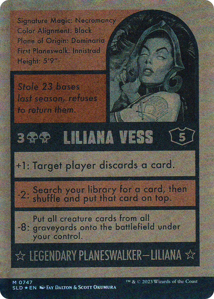 Liliana Vess (747) (Autographed) (SLD-747) - Secret Lair Drop: (Full Art) (Borderless) Foil