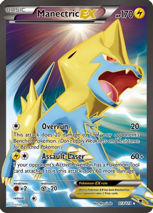 Manectric EX (113 Full Art) 113/119  - Holofoil XY  Phantom Forces - Ultra Rare