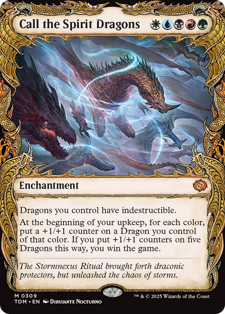Call the Spirit Dragons (Showcase) (TDM-309) - Tarkir: Dragonstorm: (Showcase, enchantment) Foil