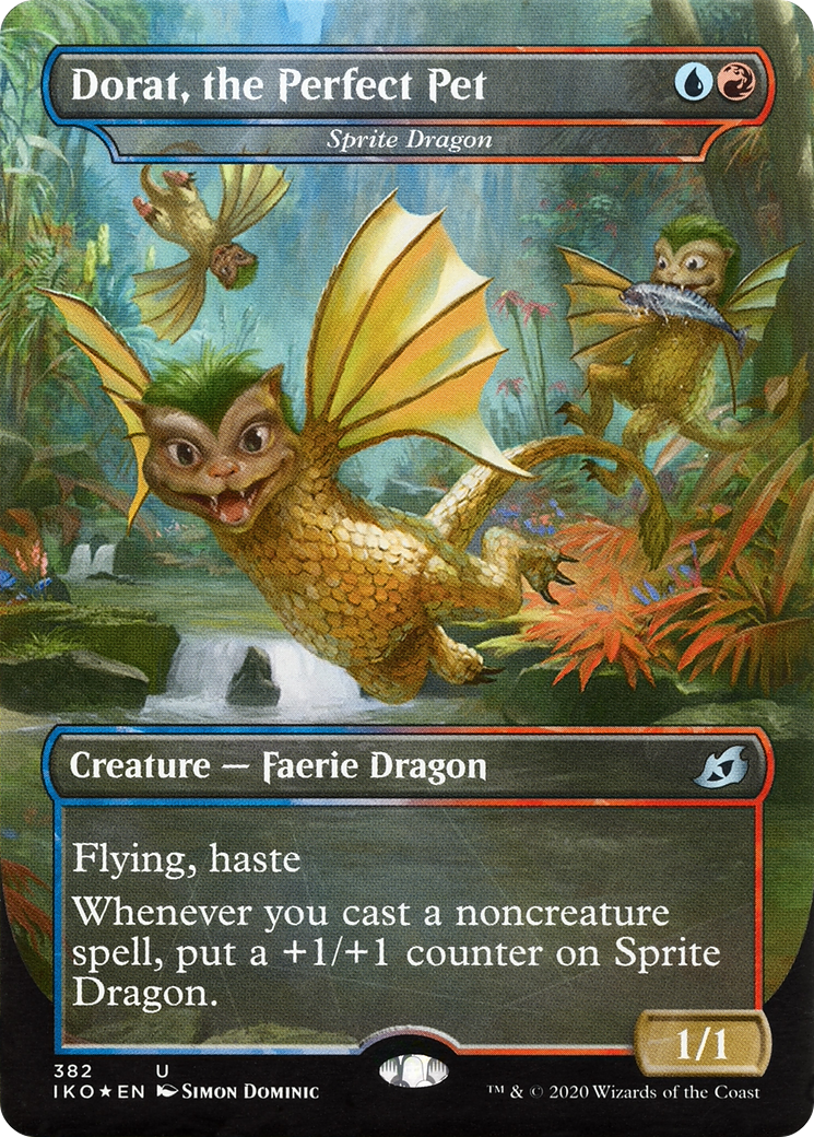 Dorat, the Perfect Pet - Sprite Dragon (IKO-382)  Foil - Ikoria: Lair of Behemoths / Dorat, the Perfect Pet (Borderless)