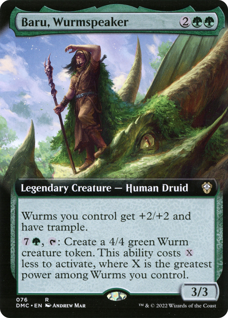 Baru, Wurmspeaker (Extended Art) (DMC-076) - Dominaria United Commander: (Extended Art) Foil