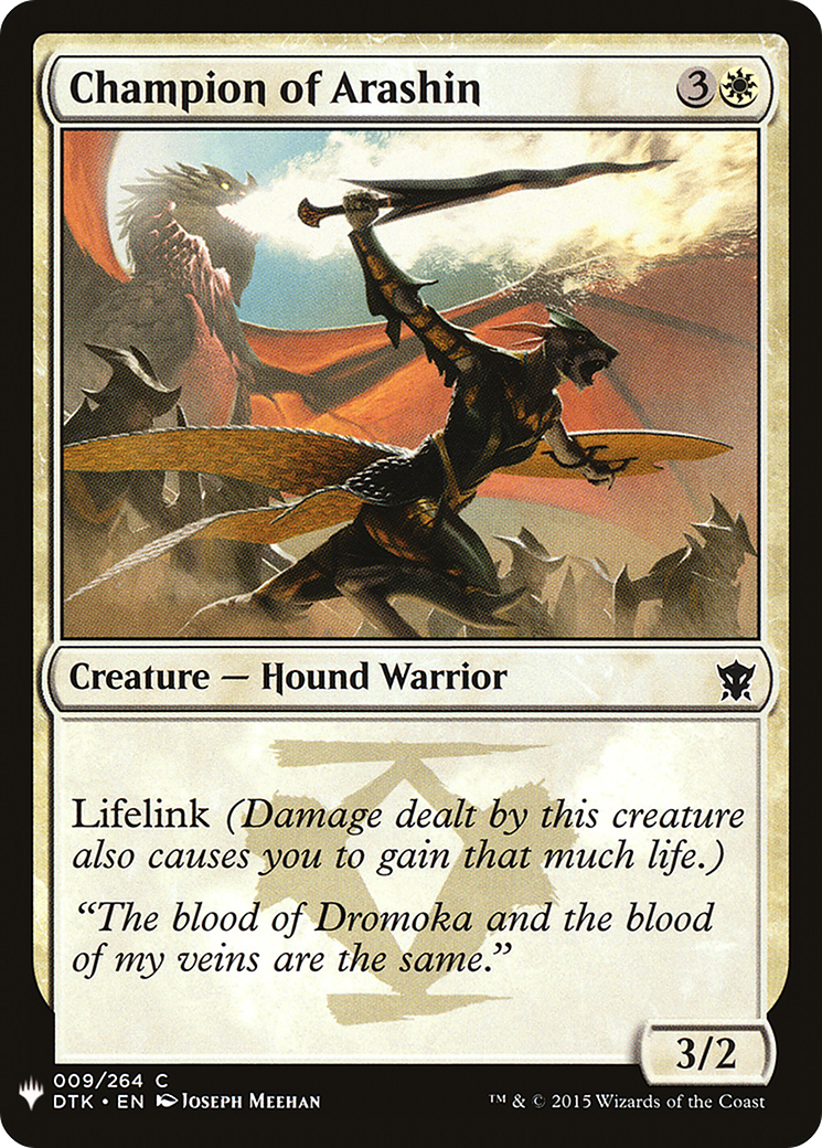 Champion of Arashin (LIST-DTK-9)  - The List