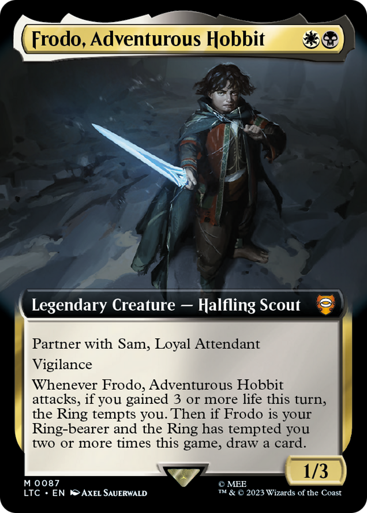 Frodo, Adventurous Hobbit (Extended Art) (LTC-087) - Tales of Middle-earth Commander: (Extended Art) Foil