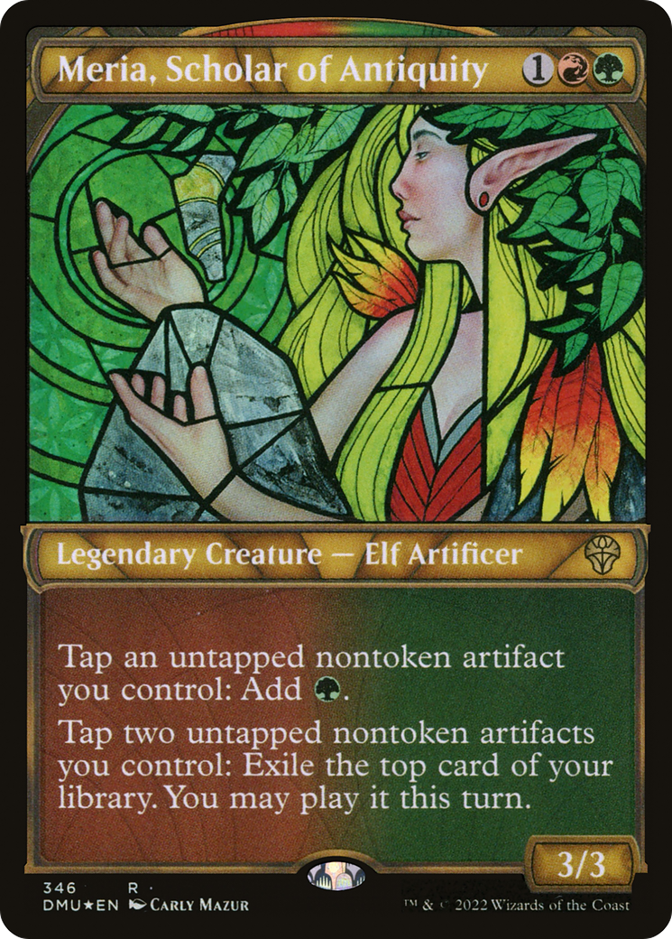 Meria, Scholar of Antiquity (Textured Foil) (DMU-346)  Foil - Dominaria United: (Showcase)