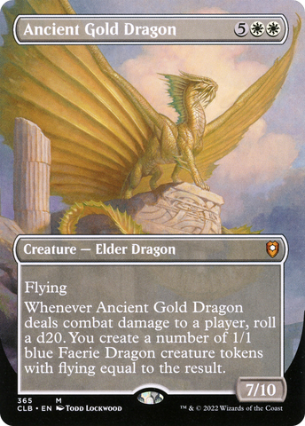 Ancient Gold Dragon (Borderless) (CLB-365)  Foil - Commander Legends: Battle for Baldur's Gate