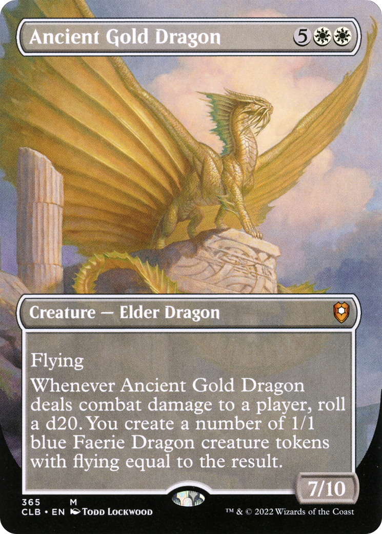 Ancient Gold Dragon (Borderless) (CLB-365)  Foil - Commander Legends: Battle for Baldur's Gate