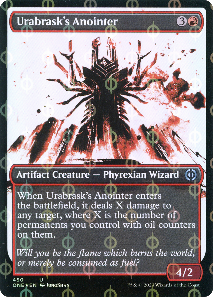 Urabrask's Anointer (Showcase) (Step-and-Compleat Foil) (ONE-450) - Phyrexia: All Will Be One: (Showcase) Foil