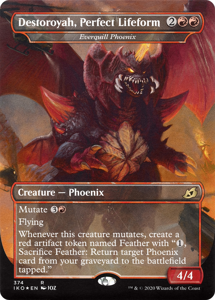 Destoroyah, Perfect Lifeform - Everquill Phoenix (IKO-374)  Foil - Ikoria: Lair of Behemoths / Destoroyah, Perfect Lifeform (Borderless)