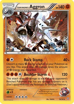 Team Magma's Aggron 014/34  - Holofoil Double Crisis - Holo Rare