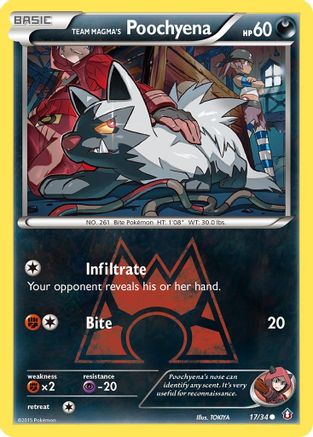 Team Magma's Poochyena 017/34  - Reverse Holofoil Double Crisis - Common
