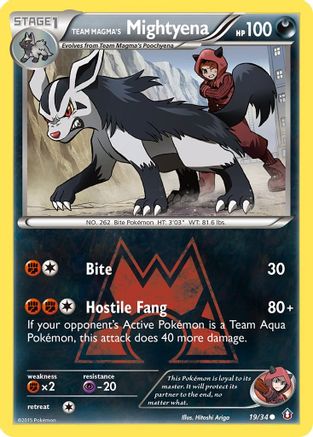 Team Magma's Mightyena 019/34  - Reverse Holofoil Double Crisis - Common