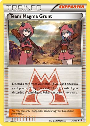Team Magma Grunt 030/34  - Reverse Holofoil Double Crisis - Uncommon