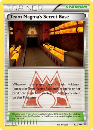 Team Magma's Secret Base 032/34  - Reverse Holofoil Double Crisis - Uncommon