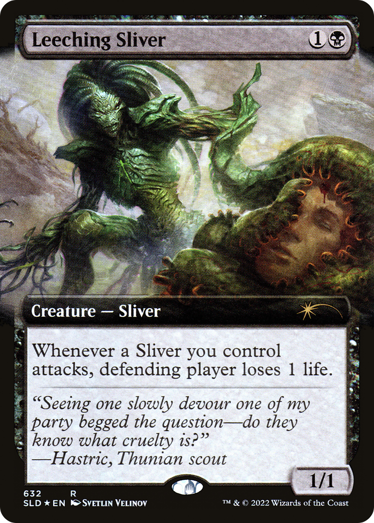 Leeching Sliver (Extended Art) (SLD-632)  Foil - Secret Lair Drop: (Extended Art)