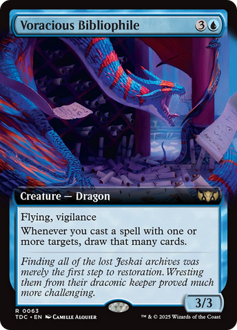 Voracious Bibliophile (Extended Art) (TDC-063) - Commander: Tarkir: Dragonstorm: (Extended Art)