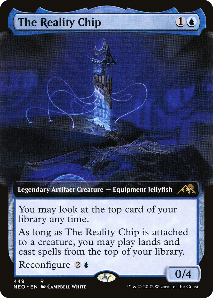 The Reality Chip (Extended Art) (NEO-449) - Kamigawa: Neon Dynasty: (Extended Art) Foil
