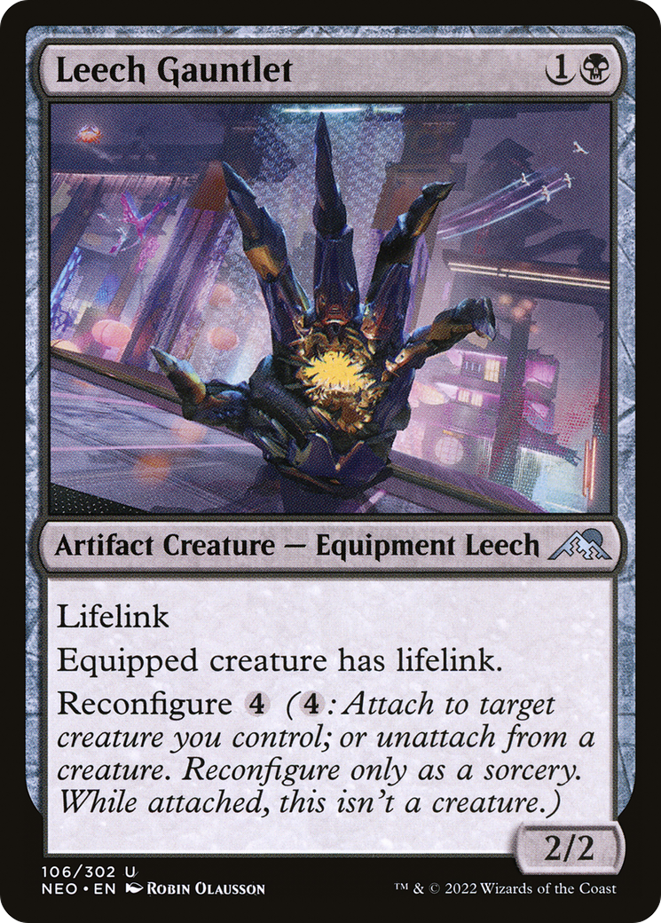 Leech Gauntlet (NEO-106)  Foil - Kamigawa: Neon Dynasty