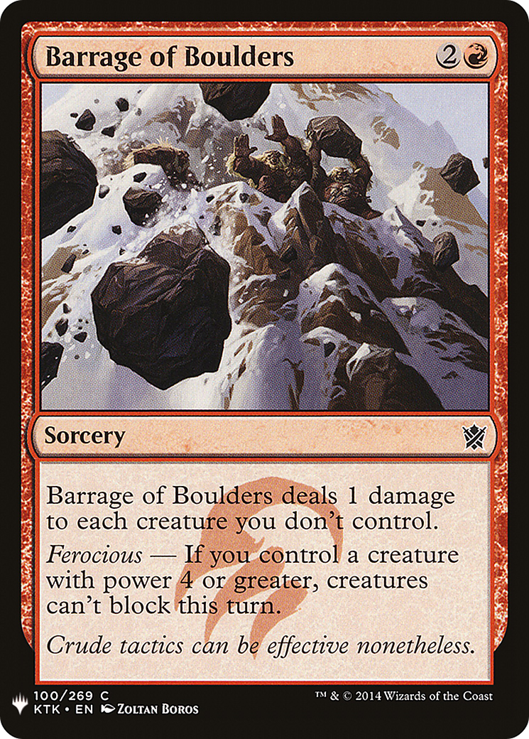 Barrage of Boulders (LIST-KTK-100)  - The List