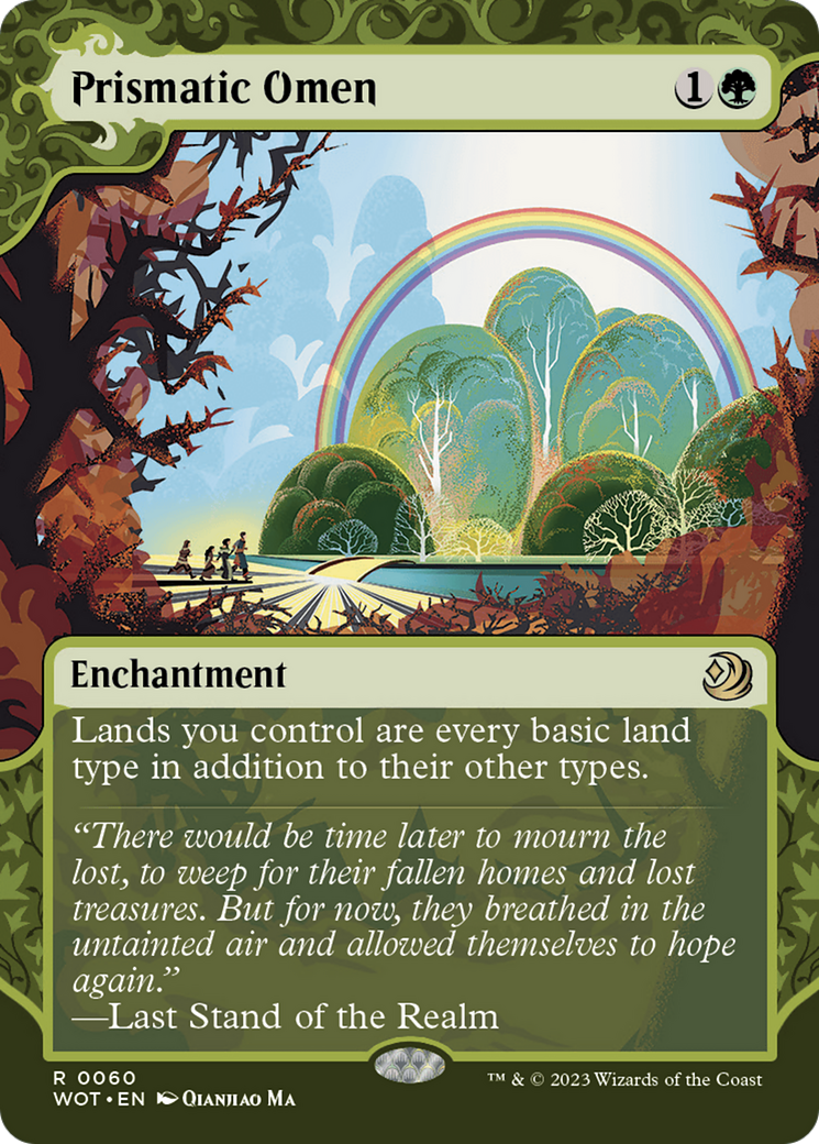 Prismatic Omen (WOT-060)  Foil - Wilds of Eldraine: Enchanting Tales: (Showcase) (Borderless)