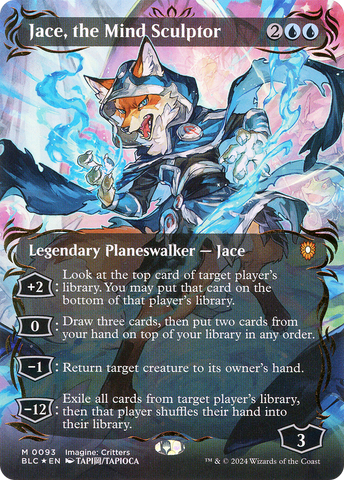 Jace, the Mind Sculptor (Borderless) (Raised Foil) (BLC-093)  Foil - Bloomburrow Commander