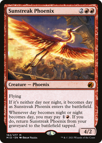 Sunstreak Phoenix (MID-162)  - Innistrad: Midnight Hunt