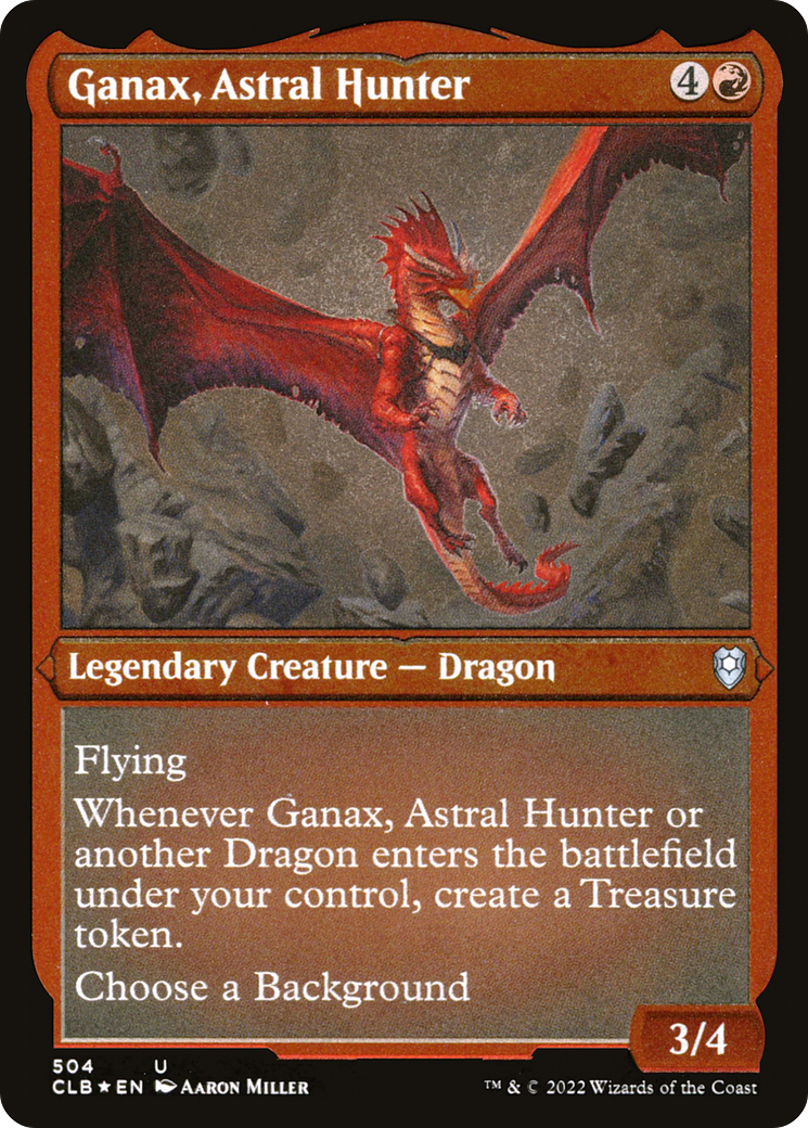 Ganax, Astral Hunter (CLB-504)  Etched Foil - Commander Legends: Battle for Baldur's Gate