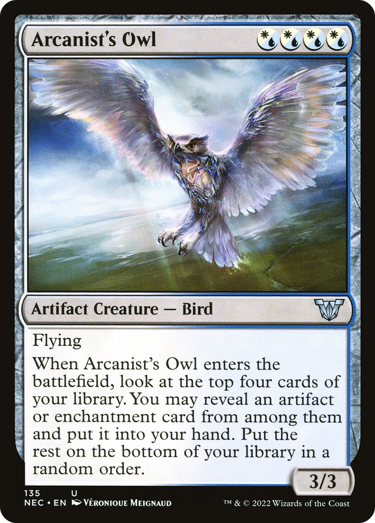 Arcanist's Owl (NEC-135)  - Neon Dynasty Commander