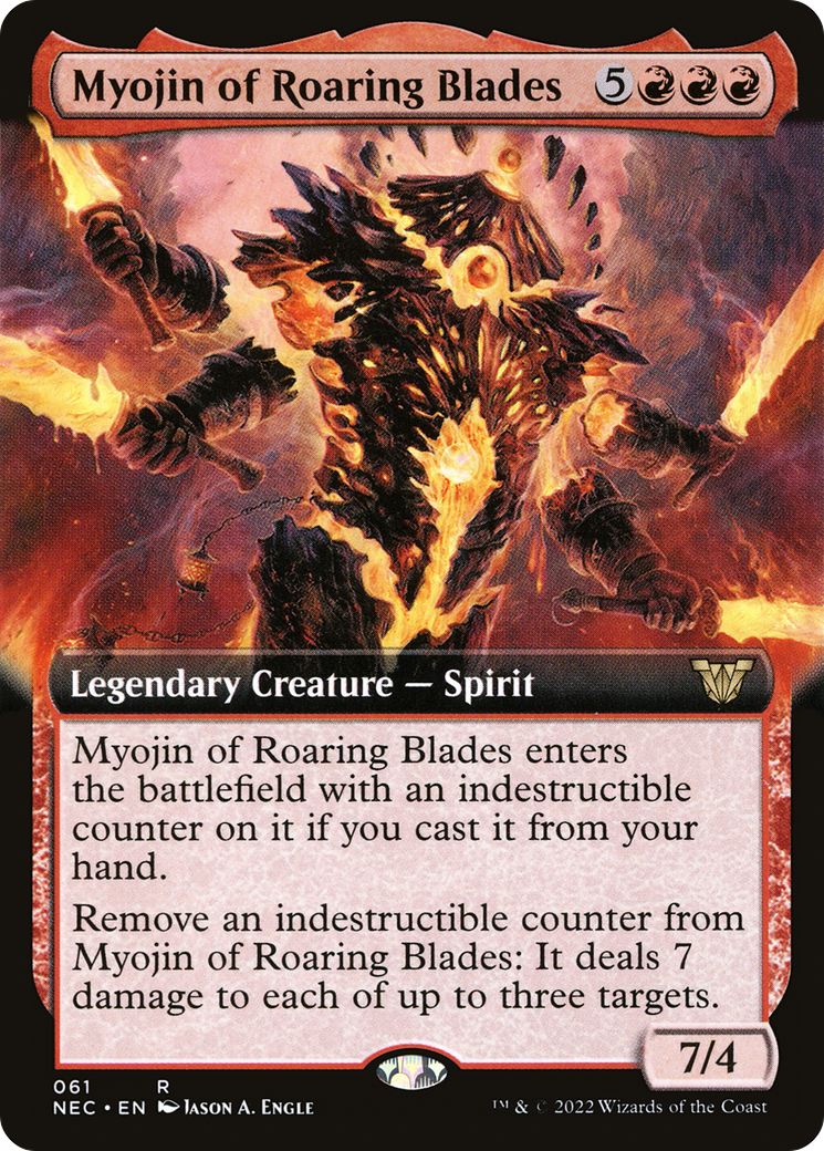 Myojin of Roaring Blades (Extended Art) (NEC-061)  - Neon Dynasty Commander: (Extended Art)
