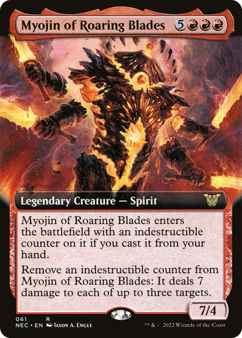 Myojin of Roaring Blades (Extended Art) (NEC-061)  - Neon Dynasty Commander: (Extended Art)