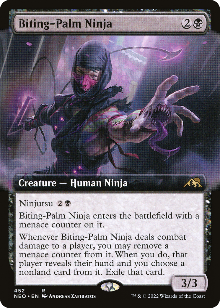 Biting-Palm Ninja (Extended Art) (NEO-452)  - Kamigawa: Neon Dynasty: (Extended Art)