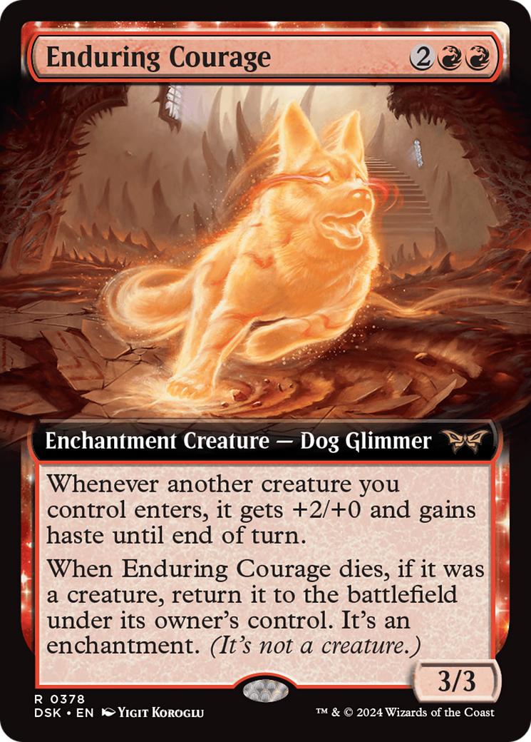 Enduring Courage (Extended Art) (DSK-378)  - Duskmourn: House of Horror: (Extended Art, enchantment)