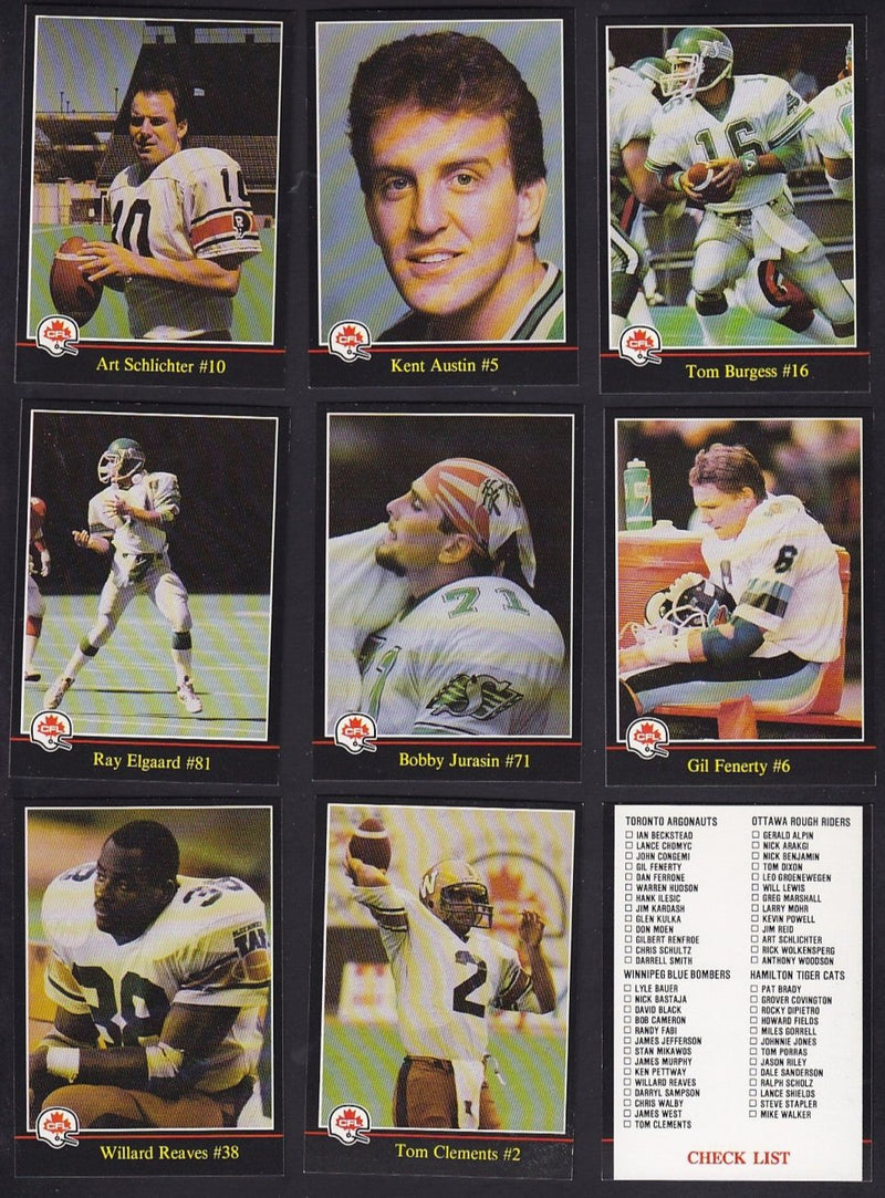 1988 Jogo CFL Canadian Football League Regional & Promotional Team Issue Set of 106 Cards