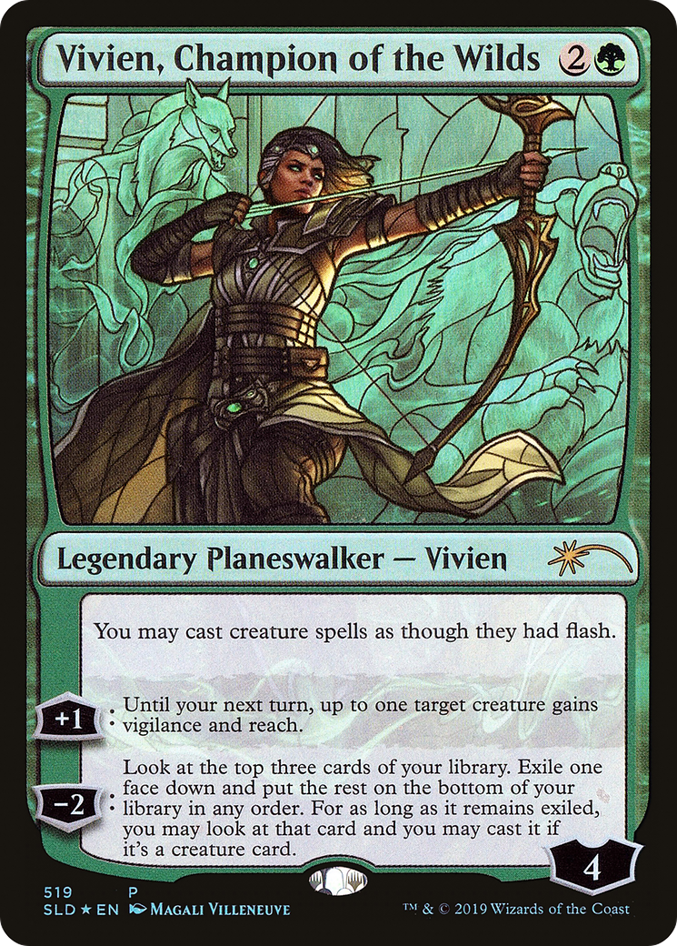 Vivien, Champion of the Wilds (Stained Glass) (SLD-519)  Foil - Secret Lair Drop