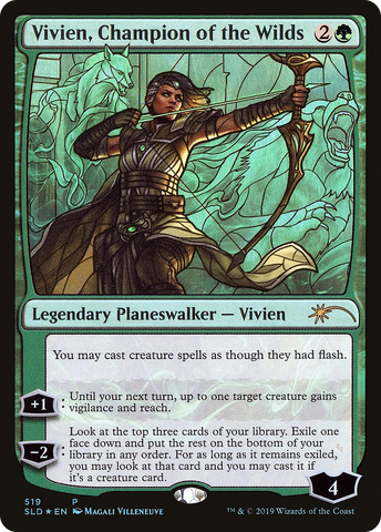 Vivien, Champion of the Wilds (Stained Glass) (SLD-519)  Foil - Secret Lair Drop