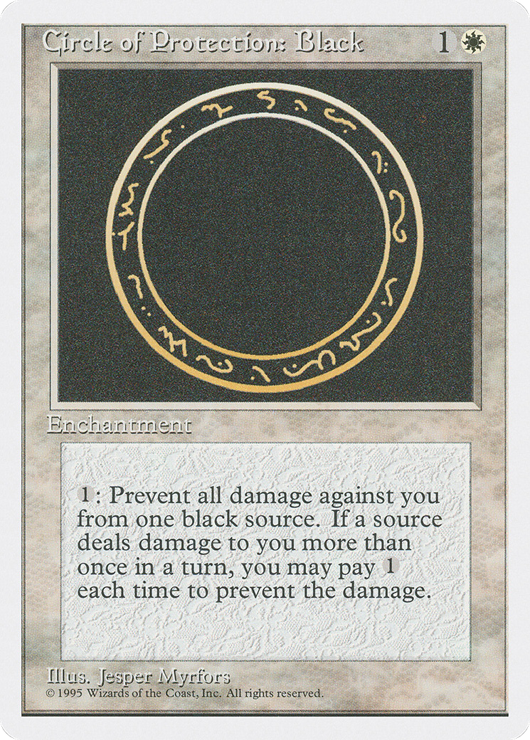 Circle of Protection: Black (4ED-)  - Fourth Edition