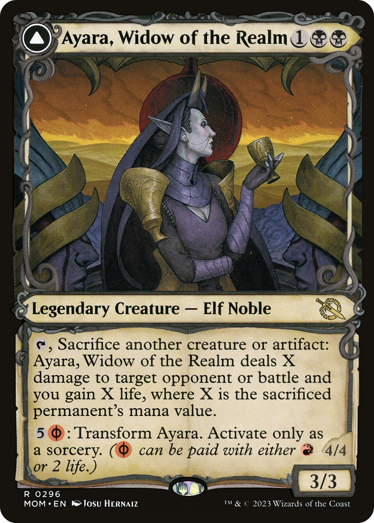 Ayara, Widow of the Realm (Showcase) (MOM-296)  Foil - March of the Machine: (Showcase)
