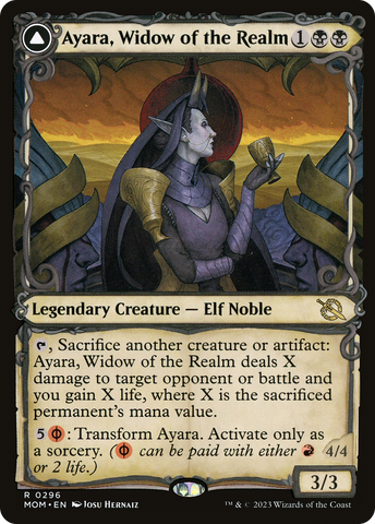 Ayara, Widow of the Realm (Showcase) (MOM-296)  Foil - March of the Machine: (Showcase)