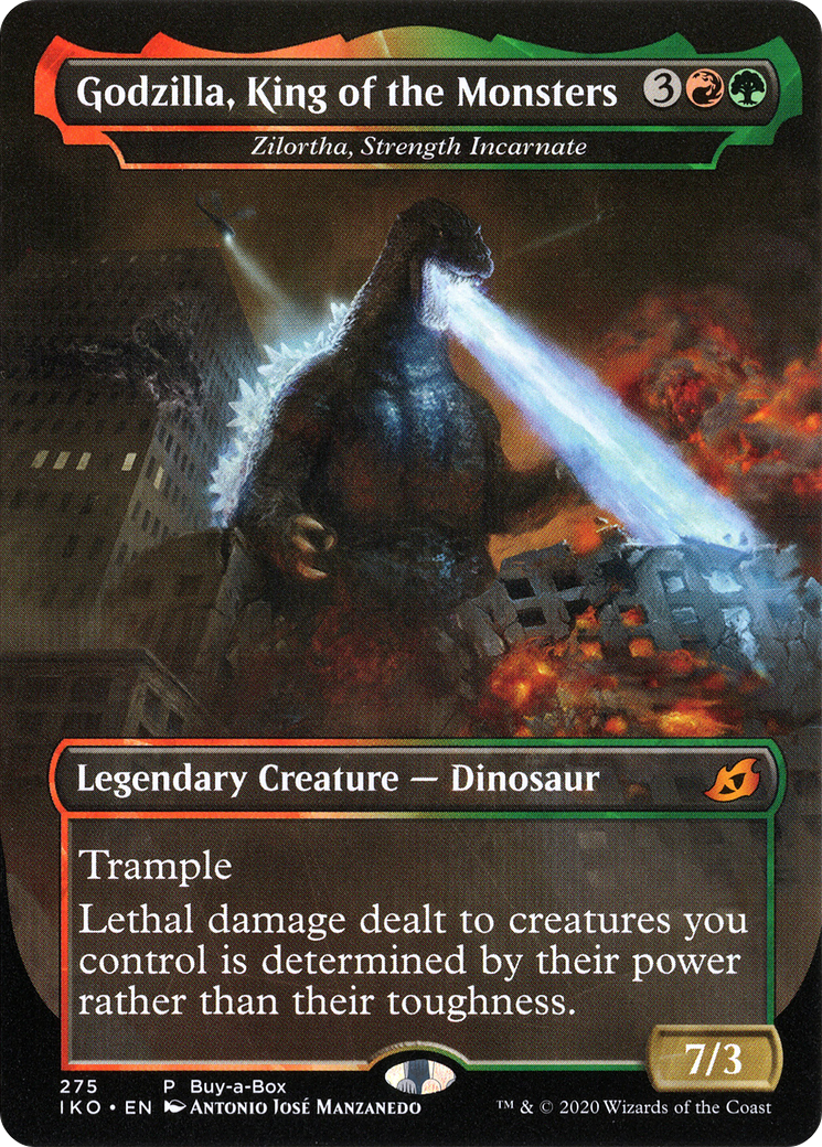 Godzilla, King of the Monsters - Zilortha, Strength Incarnate (BABP-275)  Foil - Ikoria: Lair of Behemoths / Godzilla, King of the Monsters (Borderless)