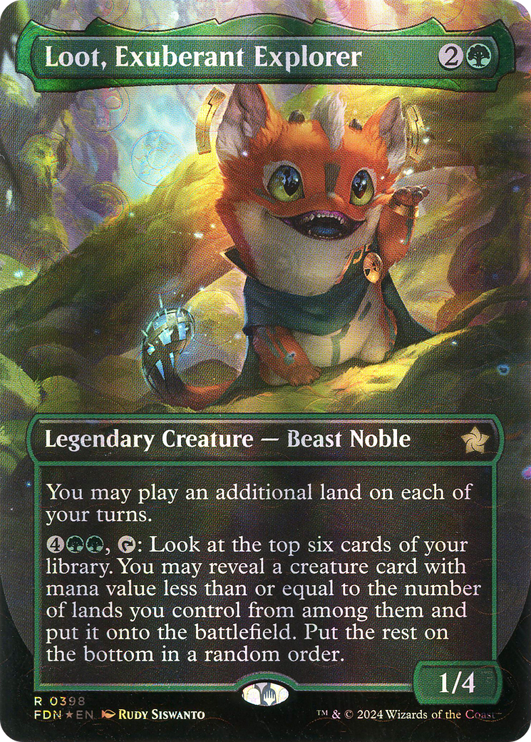 Loot, Exuberant Explorer (Borderless) (Mana Foil) (FDN-398)  Foil - Foundations