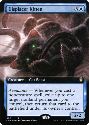 Displacer Kitten (Extended Art) (CLB-560)  - Commander Legends: Battle for Baldur's Gate: (Extended Art)