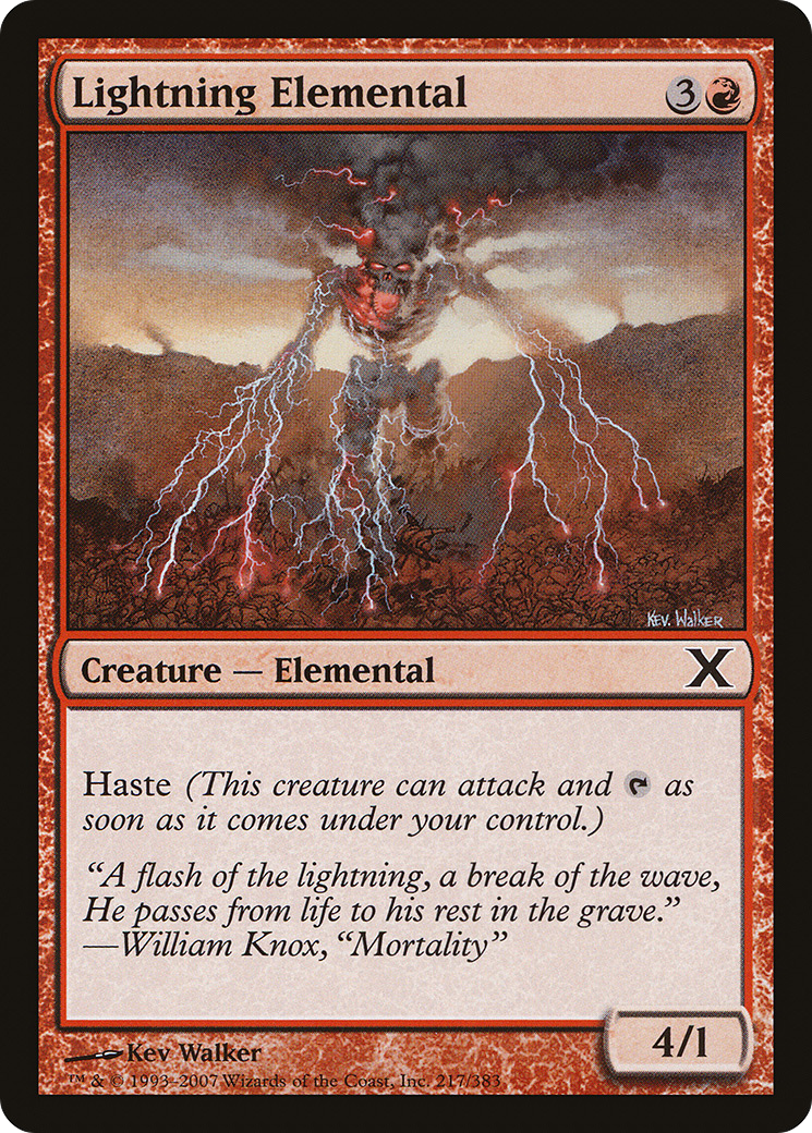 Lightning Elemental (10E-217) - Tenth Edition