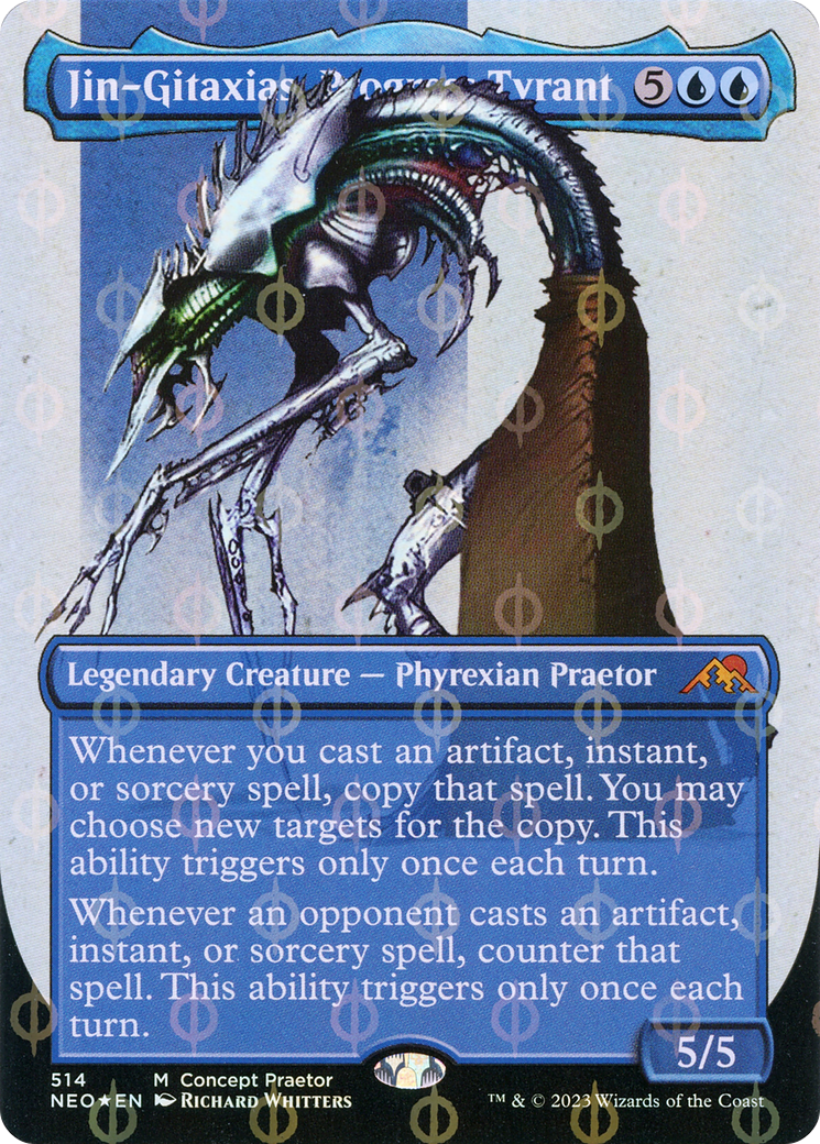 Jin-Gitaxias, Progress Tyrant (Concept Praetor) (Step-And-Compleat Foil) (ONE-514)  Foil - Kamigawa: Neon Dynasty (Borderless)