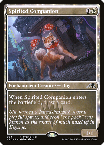 Spirited Companion (PPNEO-508)  Foil - Kamigawa: Neon Dynasty: (enchantment)