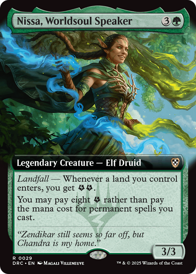 Nissa, Worldsoul Speaker (Extended Art) (DRC-029)  - Commander: Aetherdrift: (Extended Art)