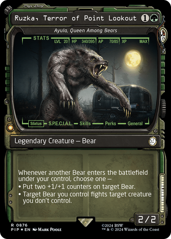 Ruzka, Terror of Point Lookout - Ayula, Queen Among Bears (Showcase) (Surge Foil) (PIP-876) - Fallout / Ruzka, Terror of Point Lookout: (Showcase) Foil