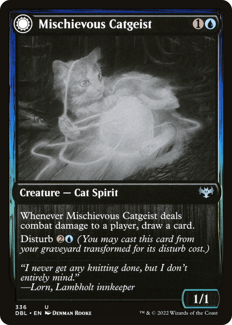 Mischievous Catgeist (DBL-336)  - Innistrad: Double Feature: (Double Faced Transform)